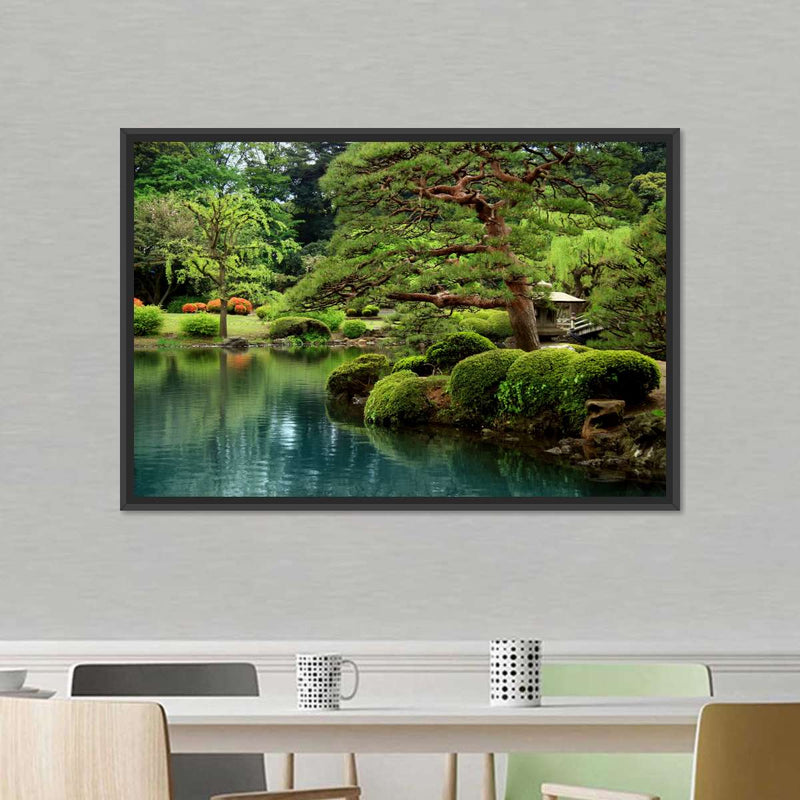 Zen Lakeside Bonsai Trees Wall Art