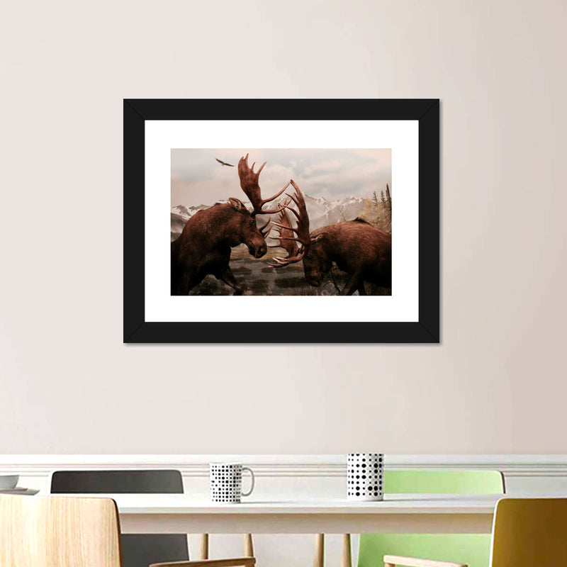 Moose Battle Wall Art