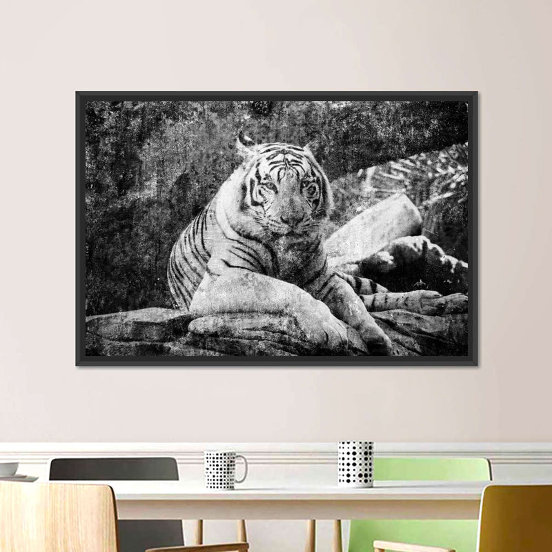 Textured White Tiger Wall Art