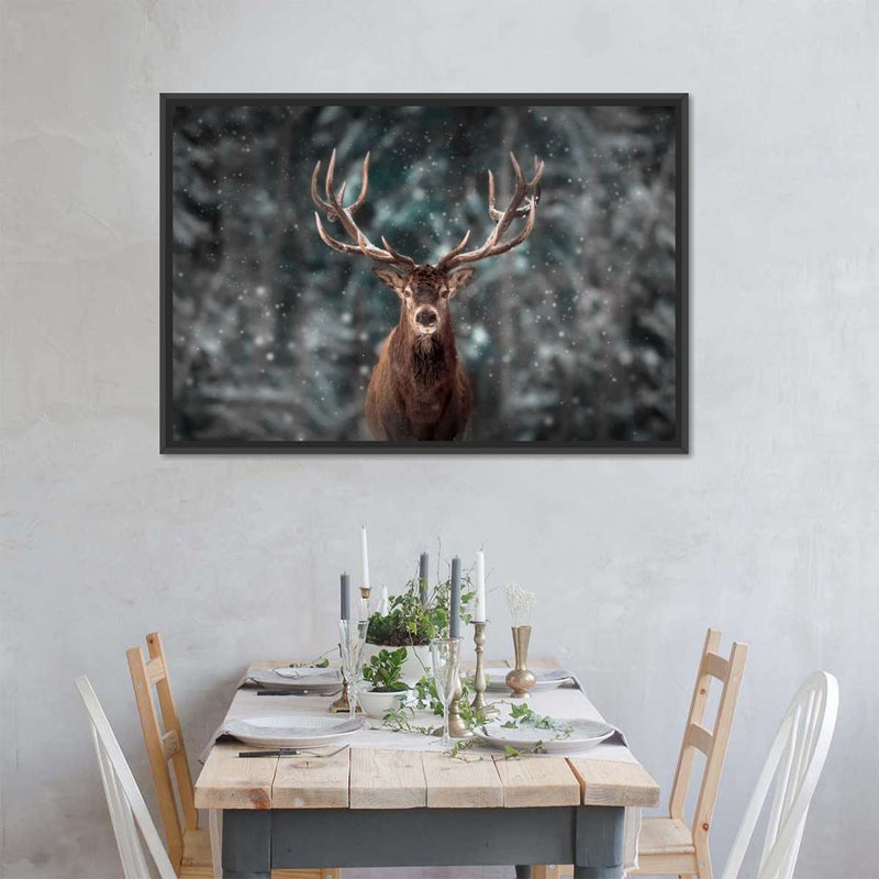 Snowy Noble Deer Wall Art