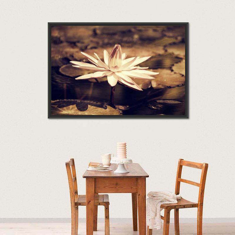 Sepia Lotus Flower Wall Art