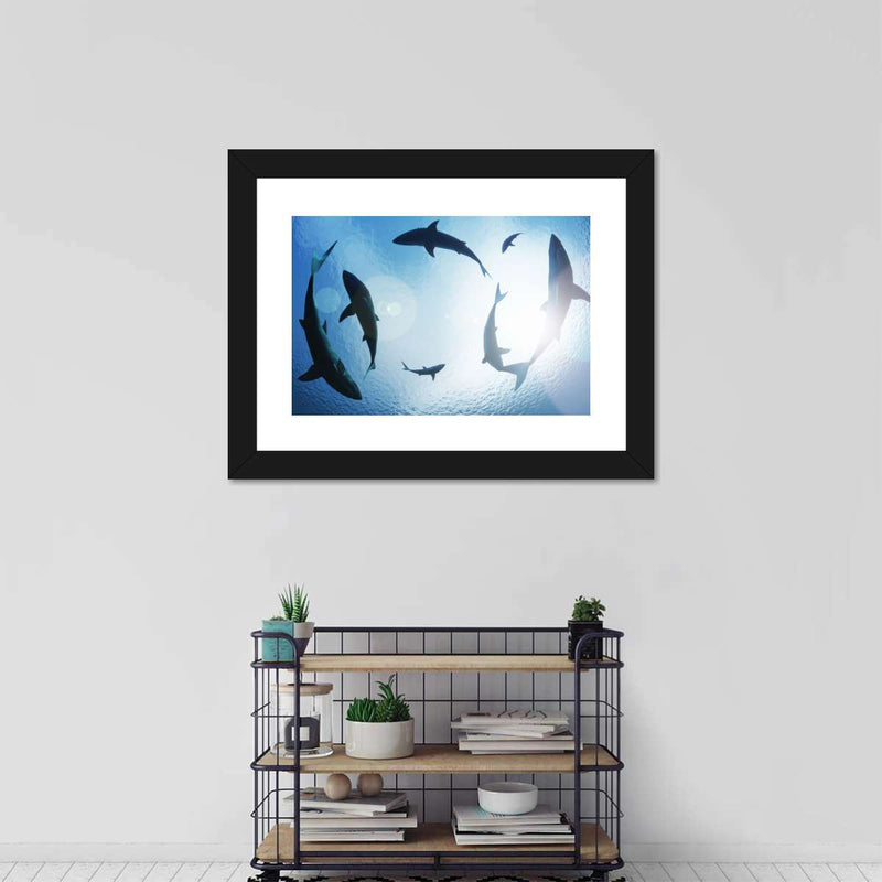 School Of Sharks Wall Art