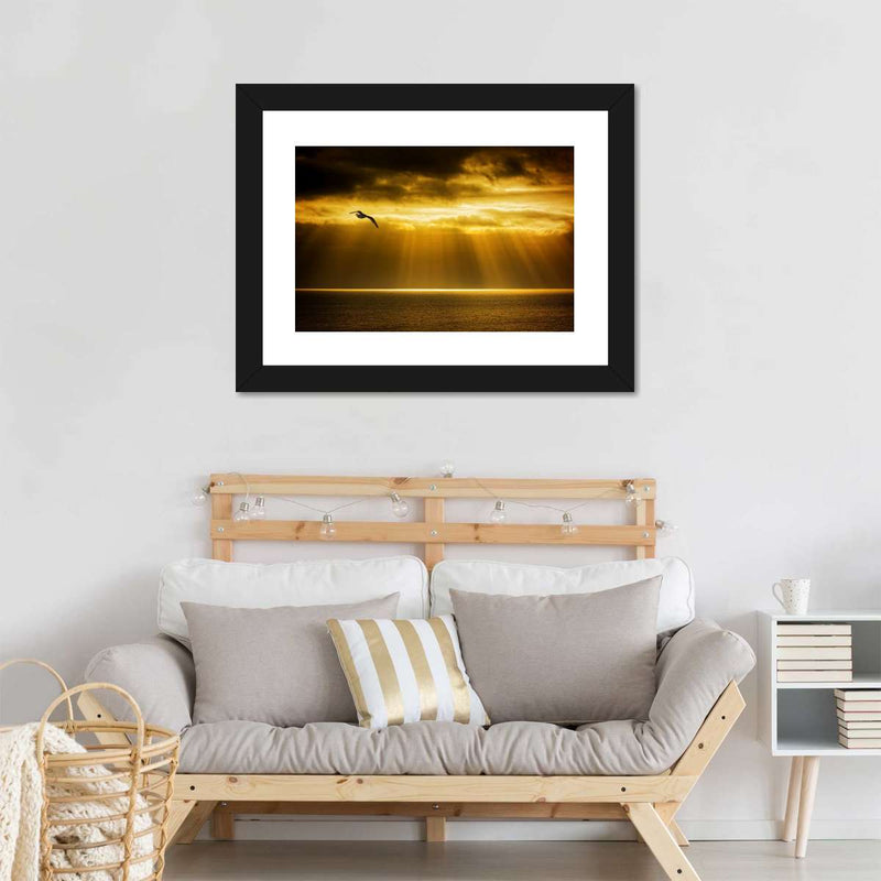 Golden Ocean Sky Wall Art
