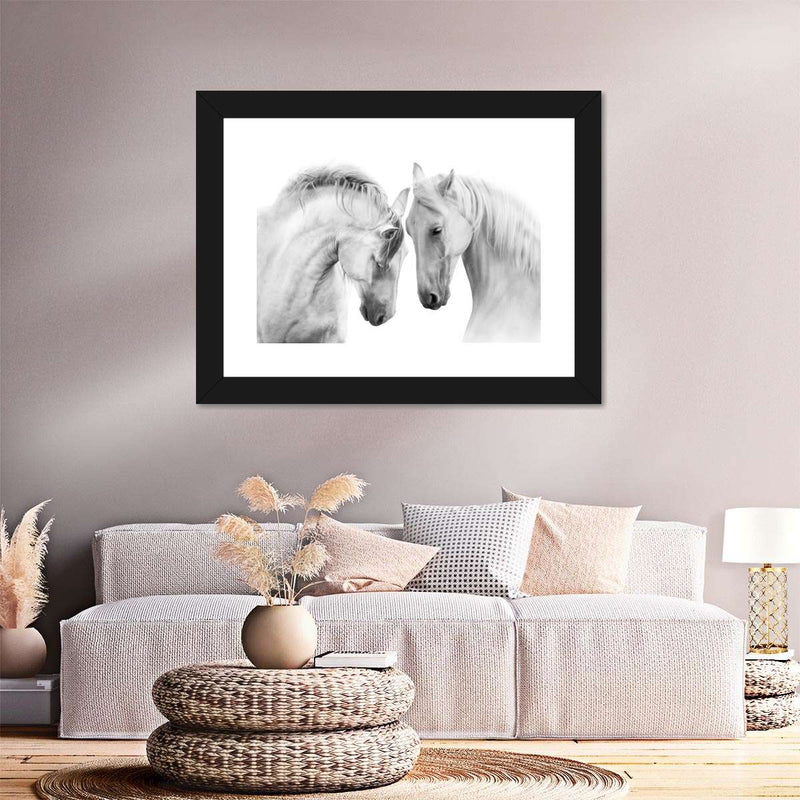 White Horse Couple Wall Art