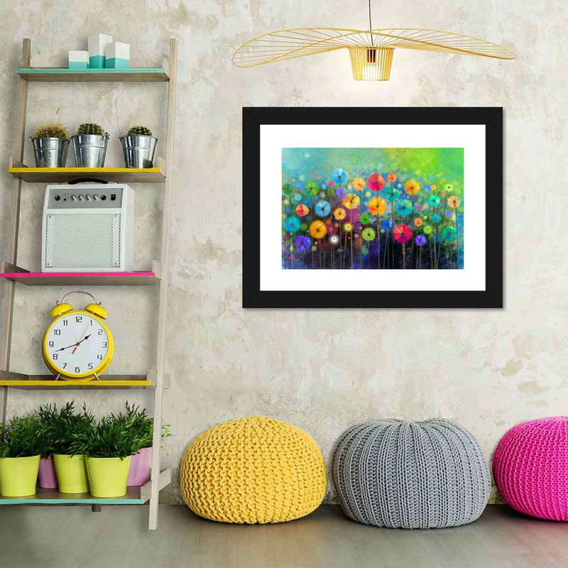 Rainbow Flowers Wall Art