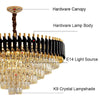 MIRODEMI® Luxury Black Crystal Led Hanging Chandelier For Living Room, Bedroom