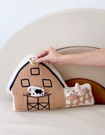 interactive farmhouse + animal pillow