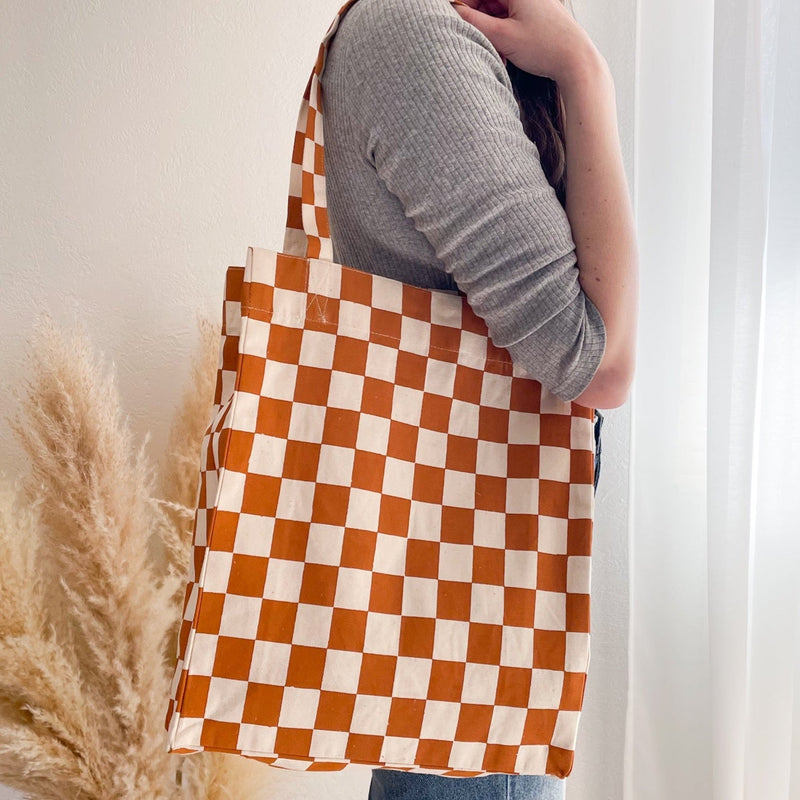 LIMITED EDITION: Checkered Tote Bag - Vertical