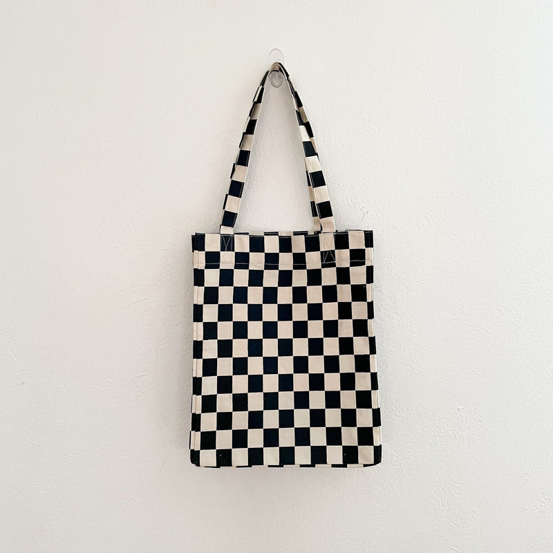 LIMITED EDITION: Checkered Tote Bag - Vertical