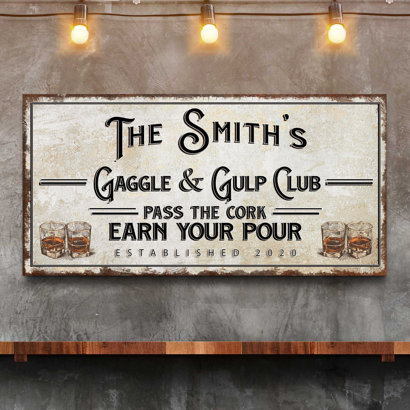 Gaggle & Gulp Club Sign