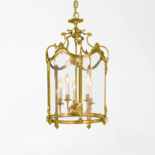 Italian brass lantern with glass.