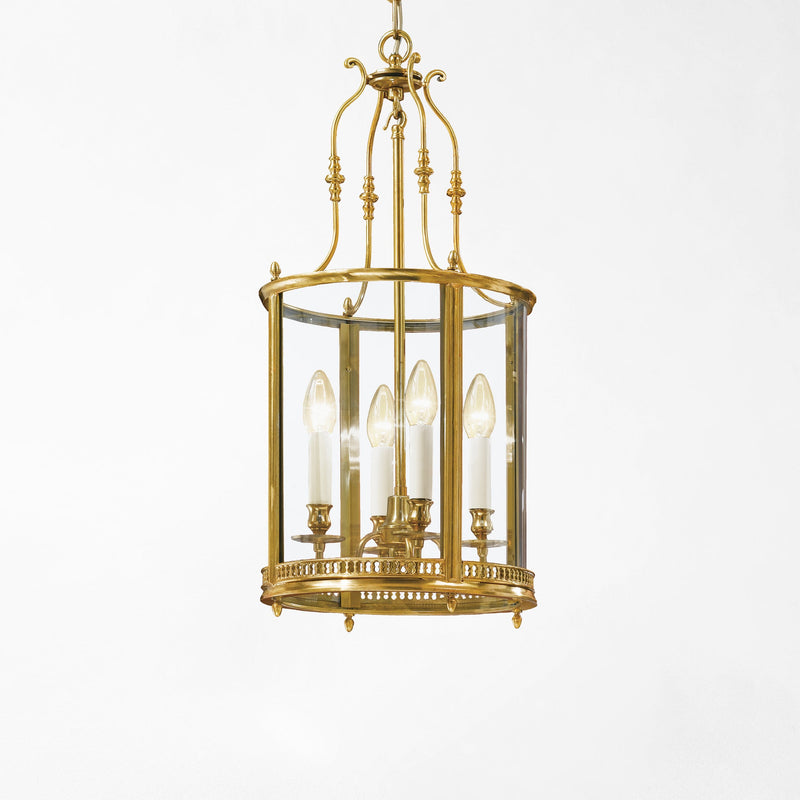 Italian brass lantern with glass.
