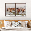 Winter Highland Cows Wall Art