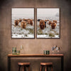 Winter Highland Cows Wall Art