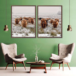 Winter Highland Cows Wall Art