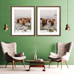 Winter Highland Cows Wall Art