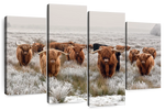 Winter Highland Cows Wall Art