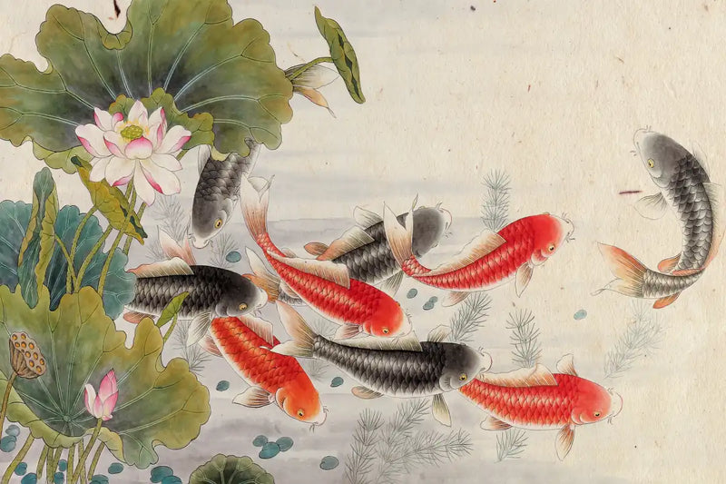 Japanese Koi Pond Wall Art