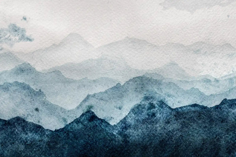 Japanese Mountain Landscape Abstract Wall Art