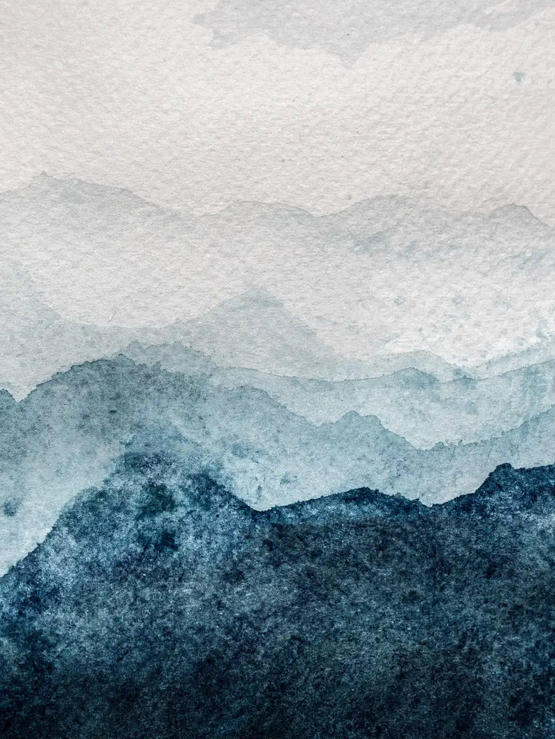 Japanese Mountain Landscape Abstract Wall Art
