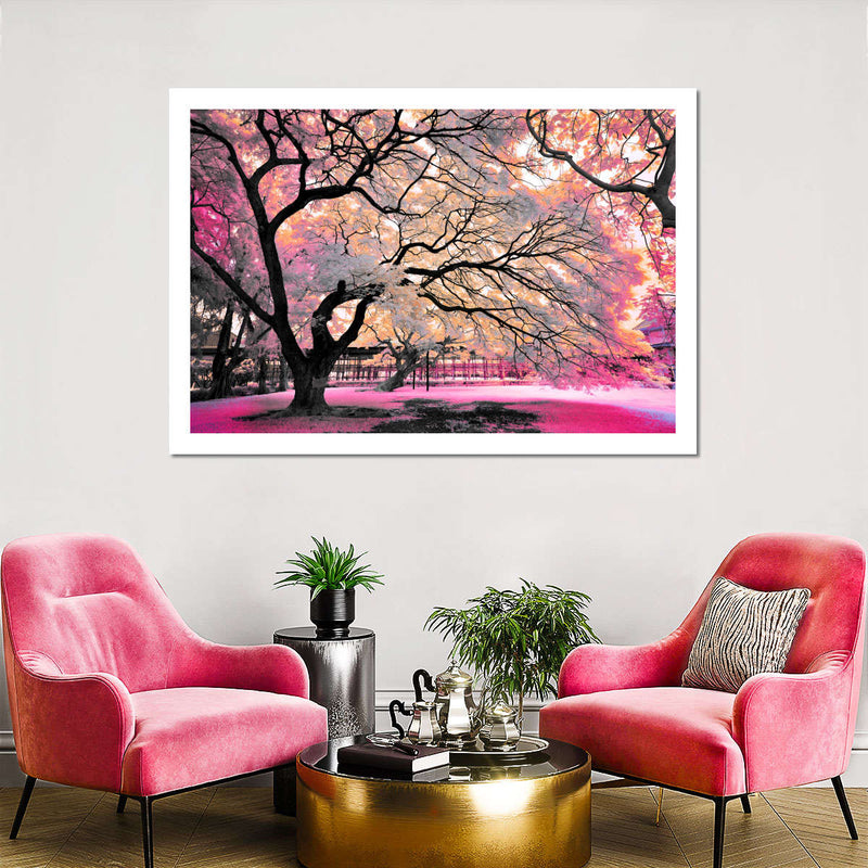 Pink Bloom Claw Trees Wall Art