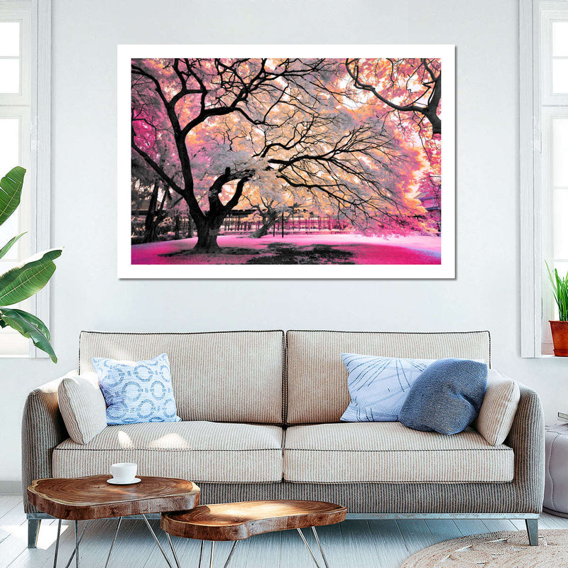 Pink Bloom Claw Trees Wall Art