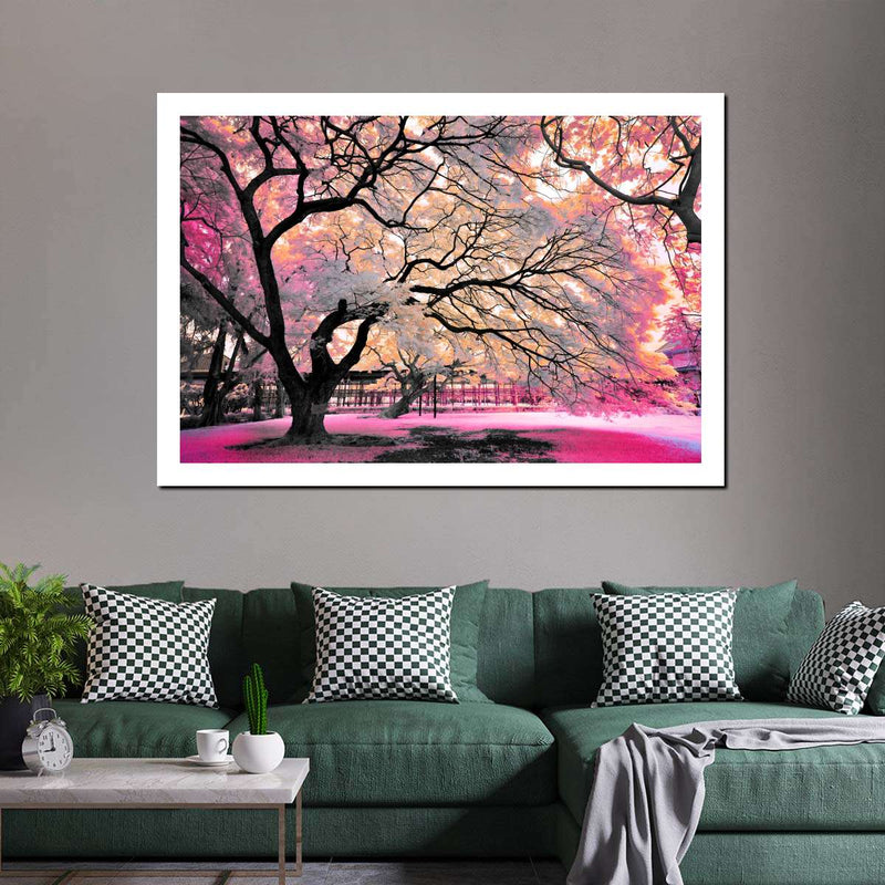 Pink Bloom Claw Trees Wall Art