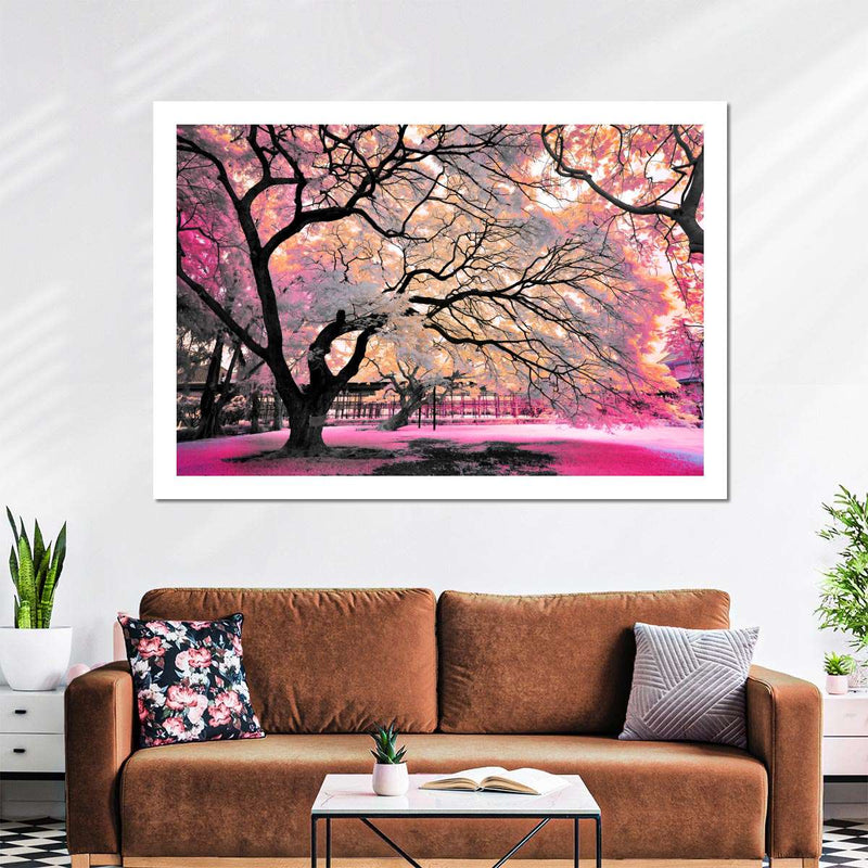 Pink Bloom Claw Trees Wall Art