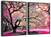 Pink Bloom Claw Trees Wall Art