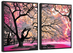 Pink Bloom Claw Trees Wall Art