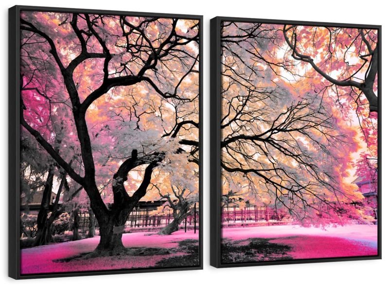 Pink Bloom Claw Trees Wall Art