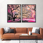 Pink Bloom Claw Trees Wall Art