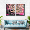 Pink Bloom Claw Trees Wall Art