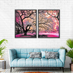Pink Bloom Claw Trees Wall Art