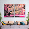 Pink Bloom Claw Trees Wall Art