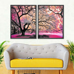 Pink Bloom Claw Trees Wall Art