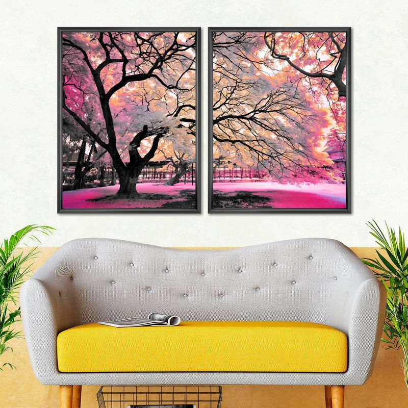 Pink Bloom Claw Trees Wall Art