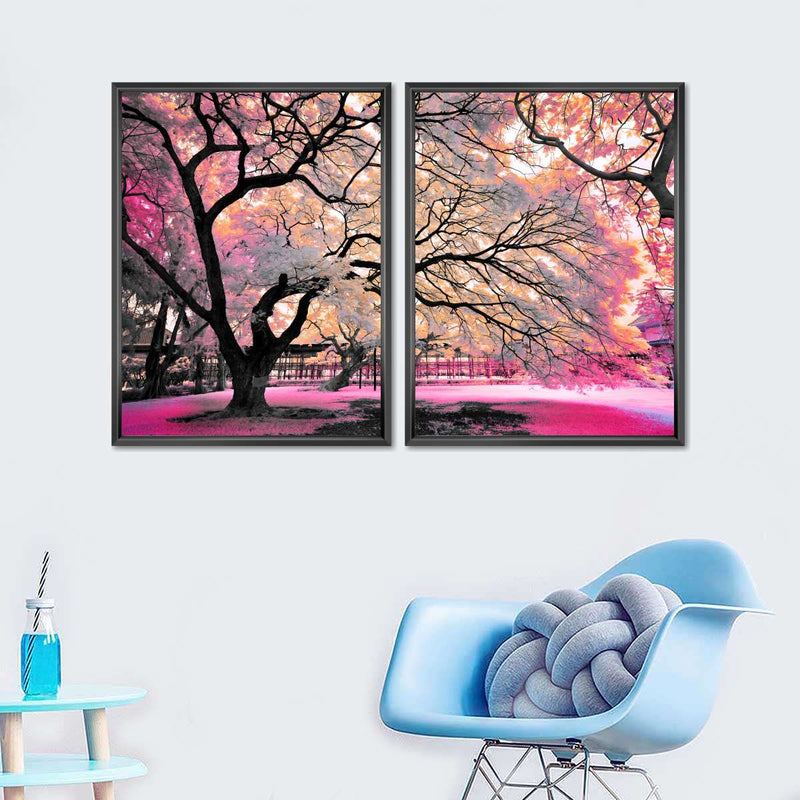 Pink Bloom Claw Trees Wall Art