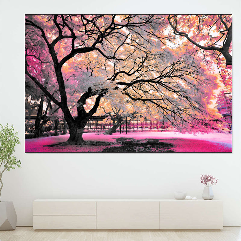 Pink Bloom Claw Trees Wall Art