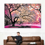 Pink Bloom Claw Trees Wall Art