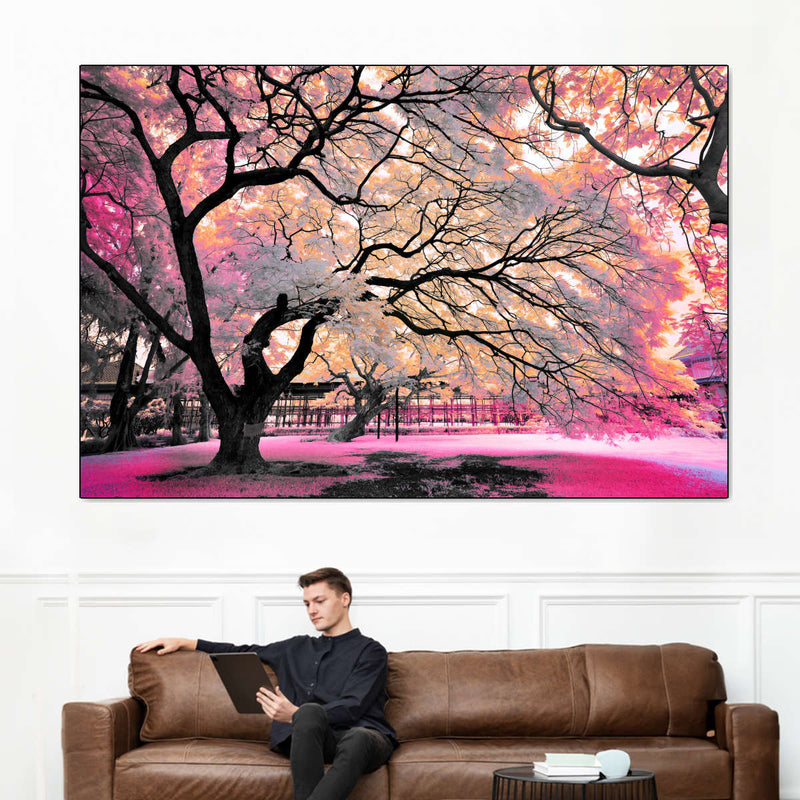 Pink Bloom Claw Trees Wall Art