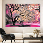 Pink Bloom Claw Trees Wall Art