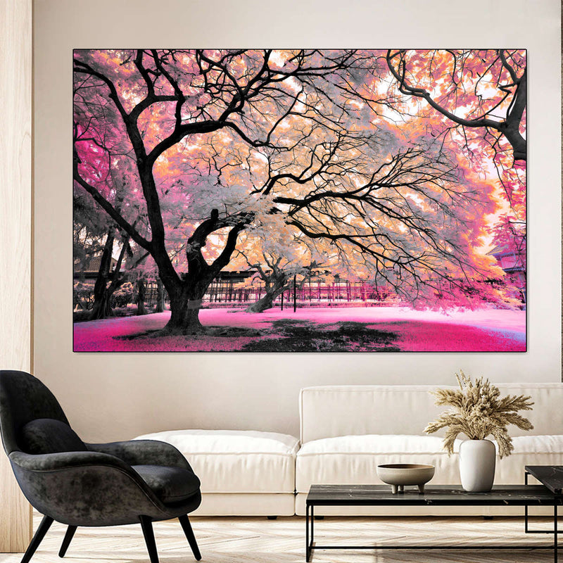 Pink Bloom Claw Trees Wall Art