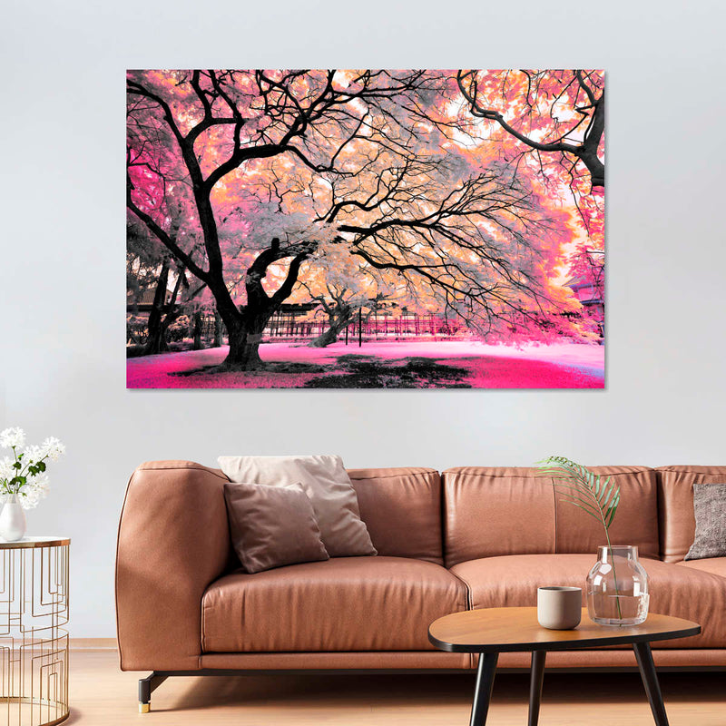 Pink Bloom Claw Trees Wall Art