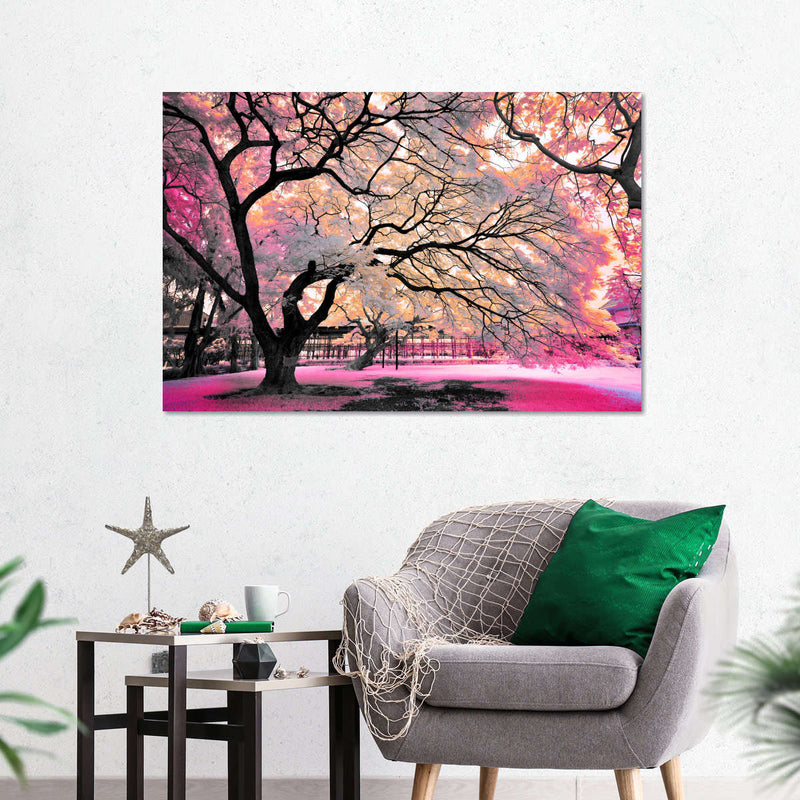 Pink Bloom Claw Trees Wall Art