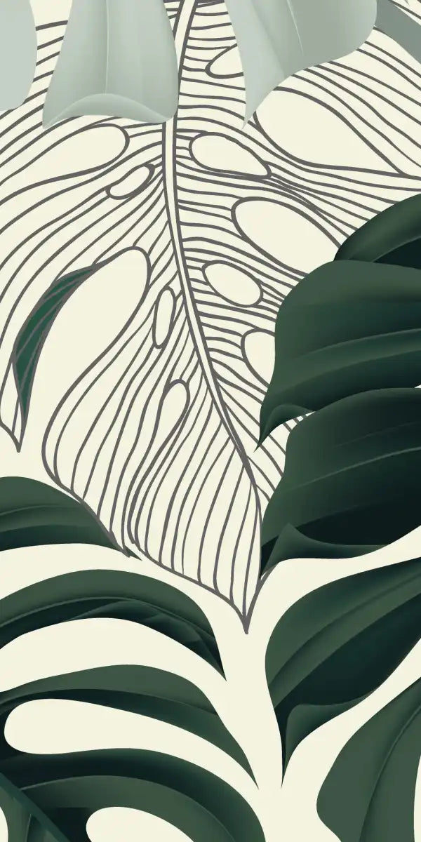 Jungle Monstera Leaves Wall Art