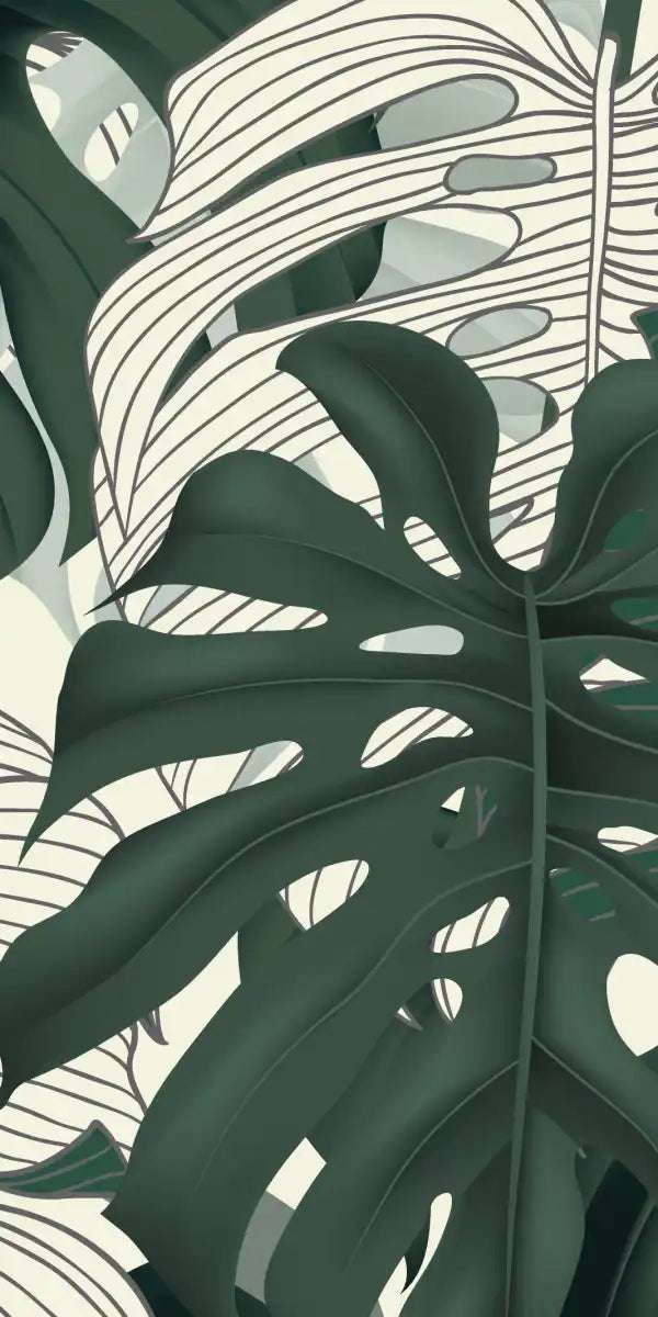 Jungle Monstera Leaves Wall Art