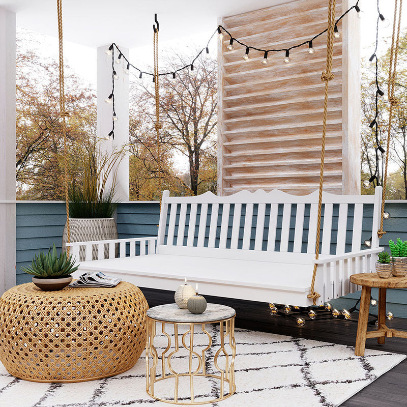 Keystone Amish Co. Twin York Porch Swing Bed, White Paint