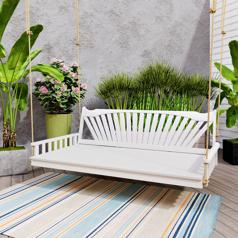 Keystone Amish Co. 5 Foot Sunburst Porch Swing Bed, Dark Green Paint