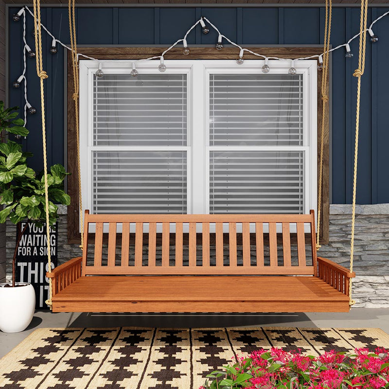 Keystone Amish Co. Twin Franklin Red Cedar Swing Bed, Cedar Stain